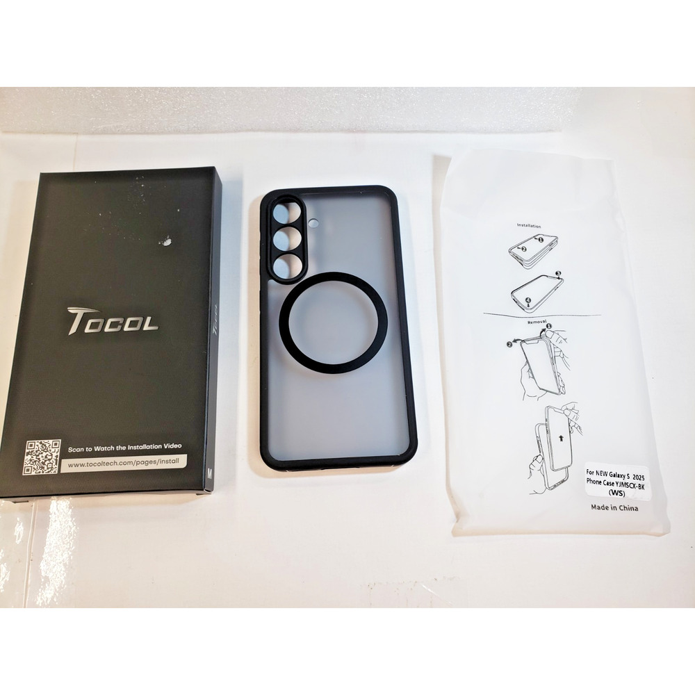 For Samsung Galaxy S25 REG Black Protective Cover Case. Tocol Magsafe compatible